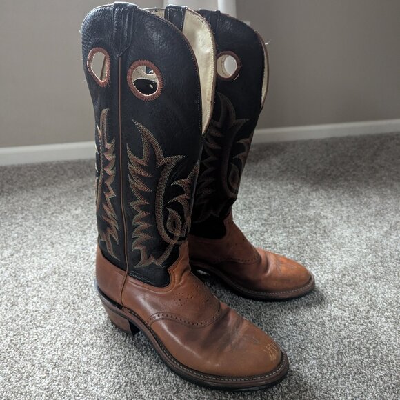 RARE Tony Lama 6014 Sunset Buckaroo Ol Buck Leather Boots - Picture 1 of 11